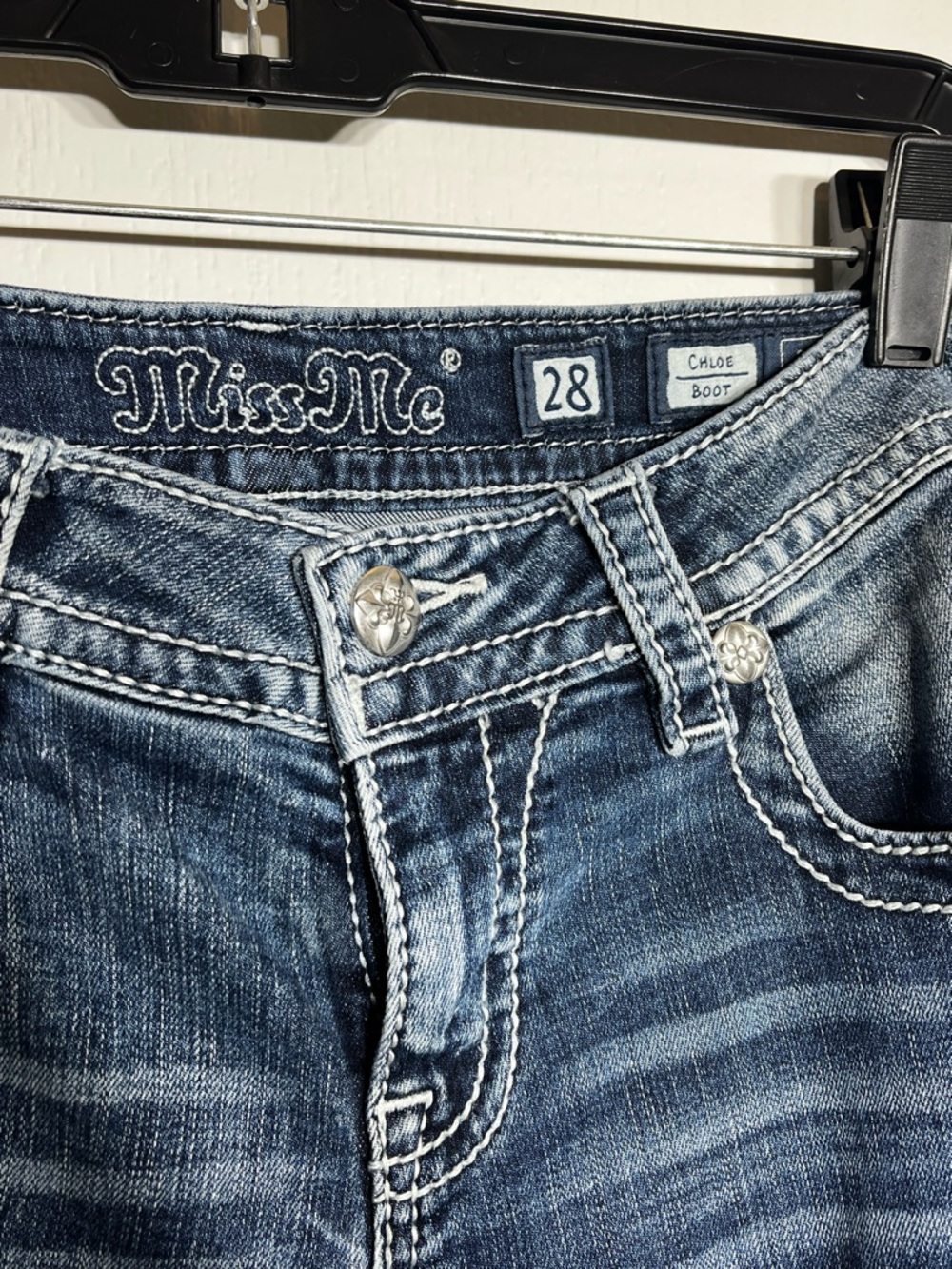 Miss Me Boot Cut Jeans in Medium Blue Wash 28